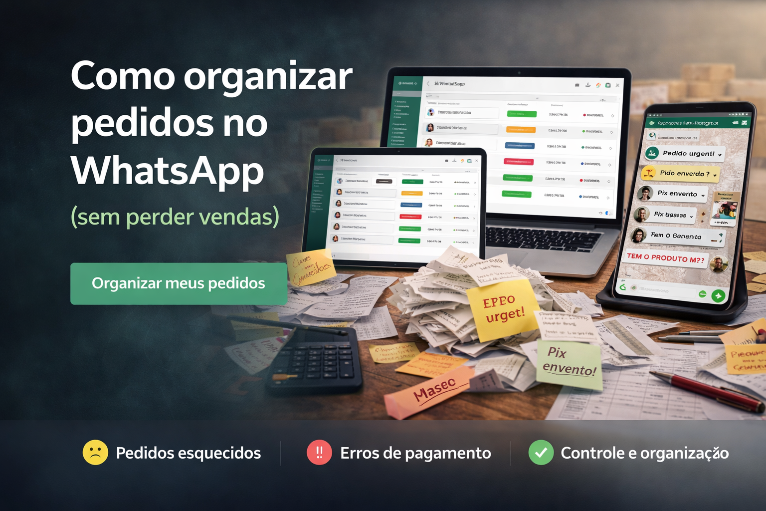 Organização de pedidos no WhatsApp: do caos ao controle